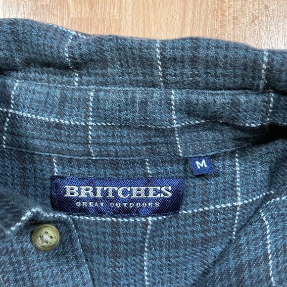 BRITCHES Great Outdoors Heavy Flannel Shirt (Men’s Size M) • Vintage • EUC - Picture 2 of 7